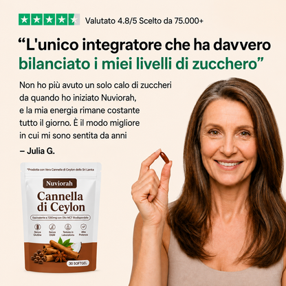 Cannella di Ceylon equivalente a 7200mg con Olio MCT